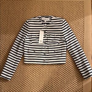 Veronica Beard Striped Navy and White Blazer